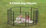 Dog Playpen Indoor Outdoor, 32" Height 8 Panels Fence with Anti-Rust Coating, Metal Heavy Portable Foldable Dog Pen for Large