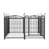Dog Playpen Indoor 32 inch 8 Panels Metal Dog Pen Pet Dog Fence Outdoor Exercise Pen with Doors
